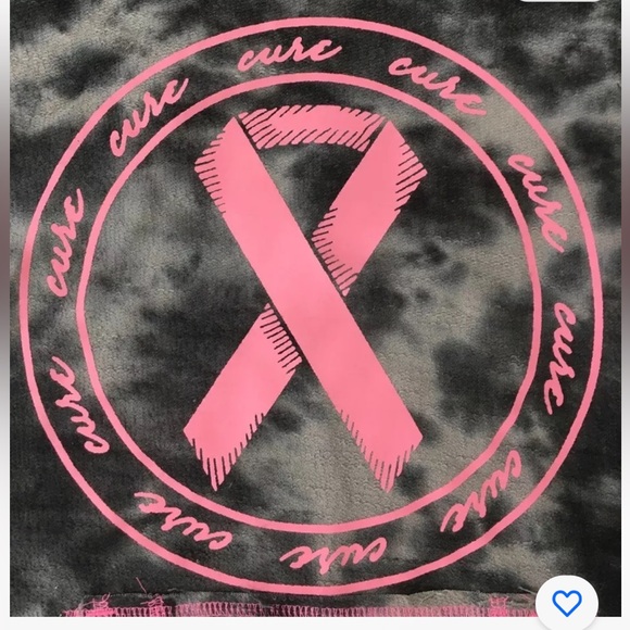 Live Breathe Fight Womens Hoodie M Gray Tie Dye Pink Ribbon Cancer Awareness - Picture 3 of 4